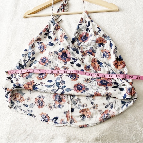 A&F Floral Print Surplice Halter Tank Top - Picture 6 of 12